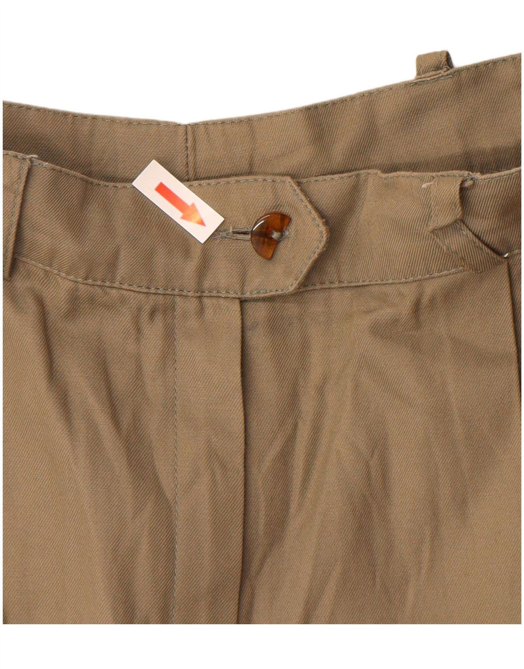 VINTAGE Short Chino Pegged Femme IT 40 Petit W24 Coton Beige