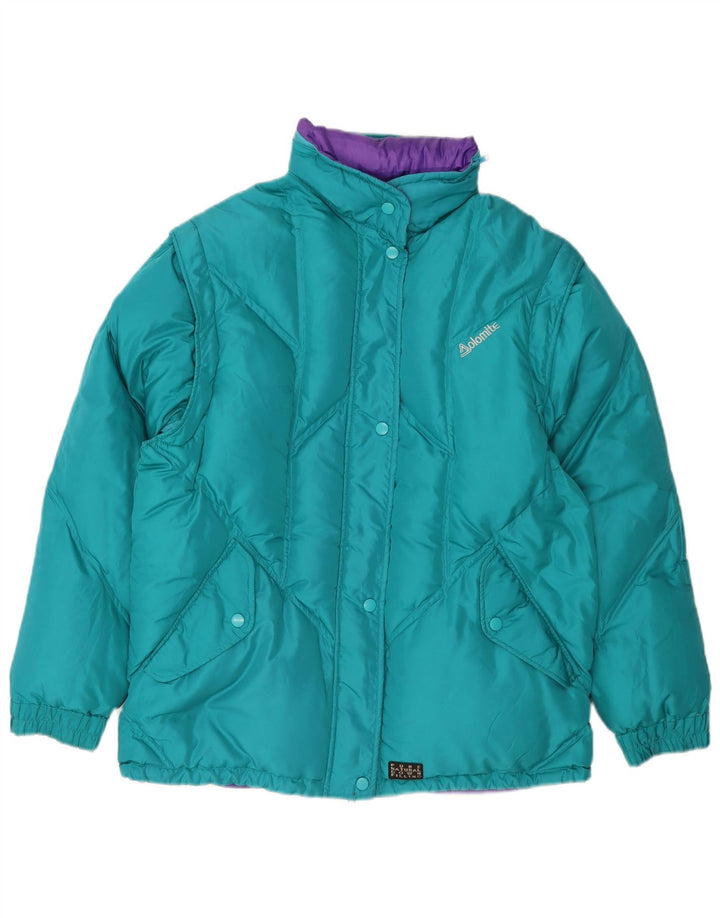Dolomite Veste matelassée réversible à capuche pour femme UK 16 Large Bleu Polyester