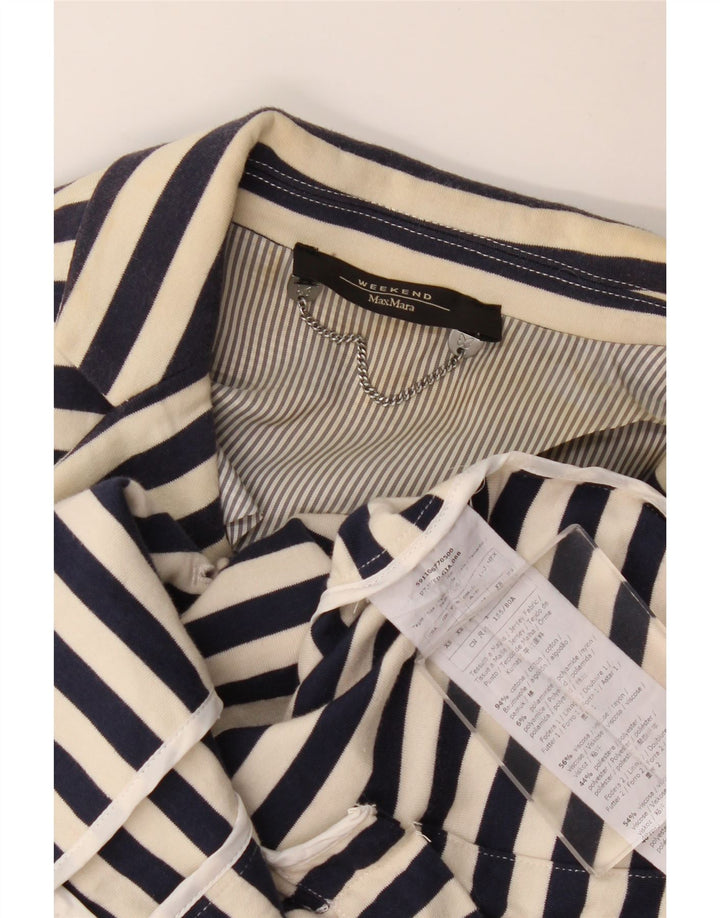 MAX MARA Veste blazer week-end à 2 boutons pour femme UK 6 XS Bleu marine rayé