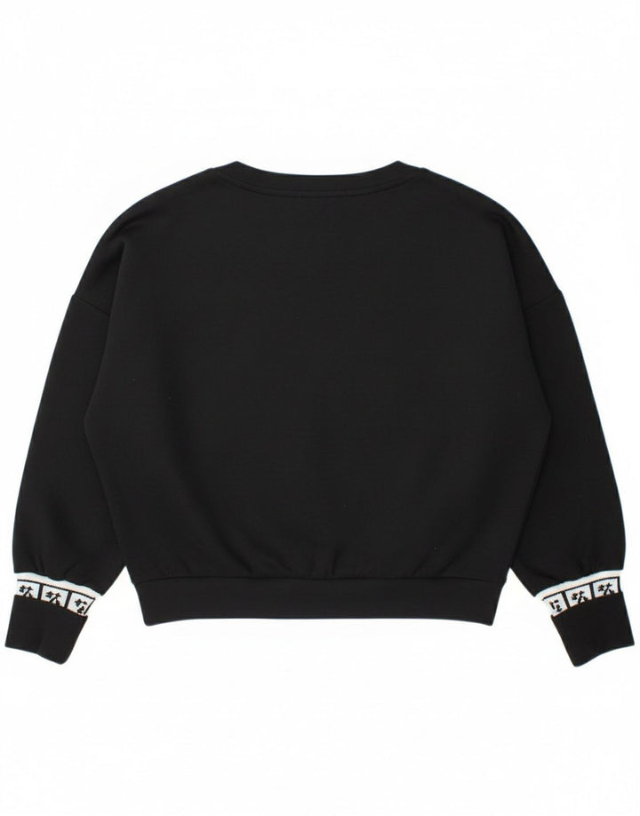 LIU JO Womens Oversized Graphic Sweatshirt Jumper UK 10 Small Black