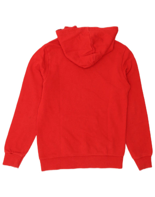 Benetton Pull à capuche graphique pour garçon 10-11 ans XL Rouge Colourblock Coton