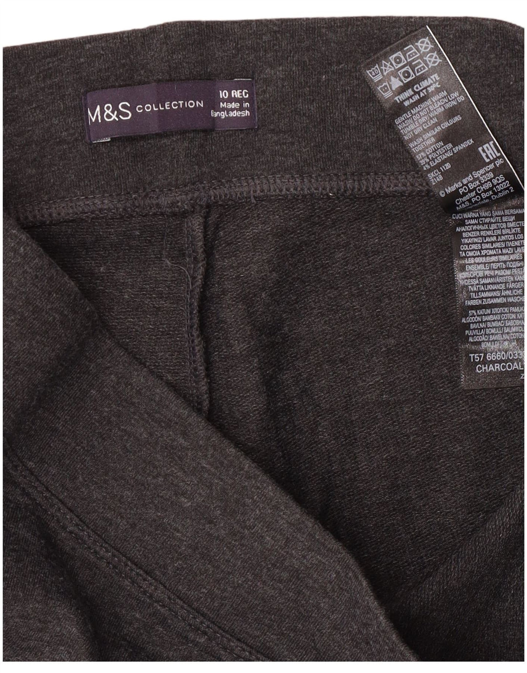 Marks & Spencer Pantalon de survêtement pour femme UK 10 Small Gris Coton