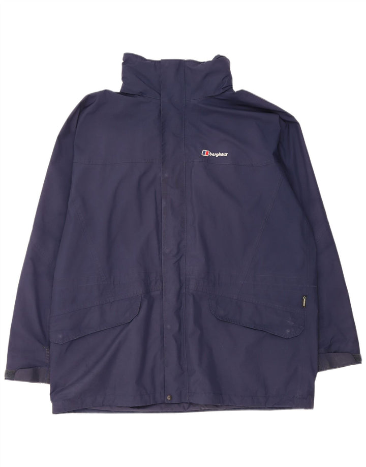 Berghaus Veste de pluie à capuche pour homme UK 44 2XL Bleu marine Polyester