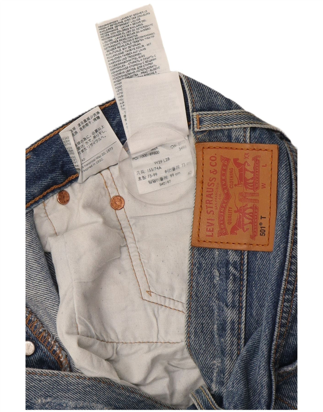 Levi's Jean Droit 501 Femme Bleu W29 L28 Coton
