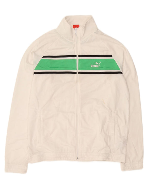 Puma Veste de survêtement pour homme Large Blanc Colorblock Polyester Sports