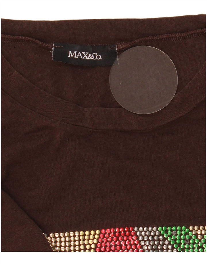Max & Co. T-shirt graphique pour femme UK 10 Small Marron