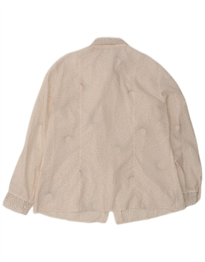 PRIMAVERA FIRENZE Womens Shirt IT 47 Large White Spotted