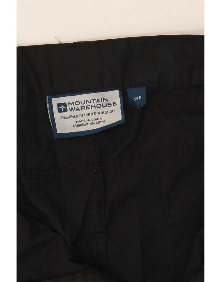Mountain Warehouse Pantalon cargo droit pour homme W34 L32 Noir Polyester