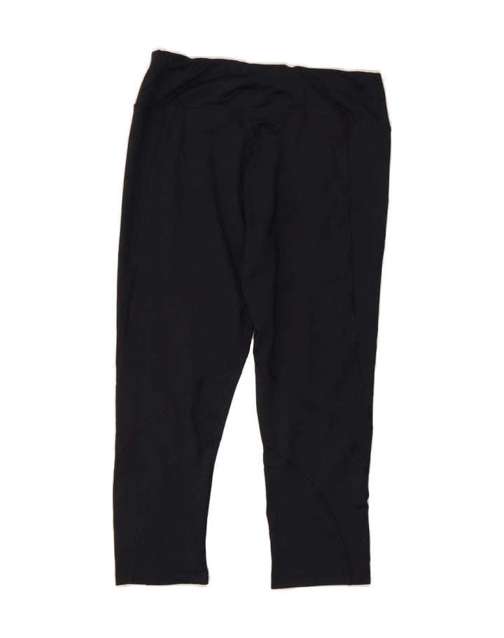 CHAMPION Womens Capri Leggings UK 14 Large  Black Polyester Vintage Champion and Second-Hand Champion from Messina Hembry 