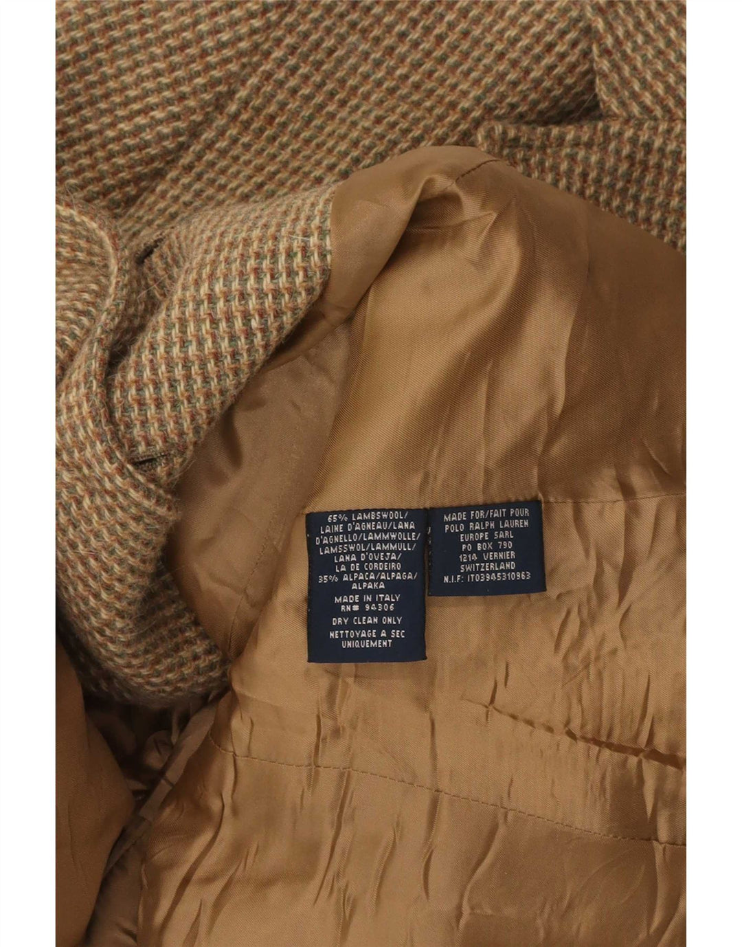 Ralph Lauren Veste blazer à 3 boutons pour femme US 10 Grand carreaux marron