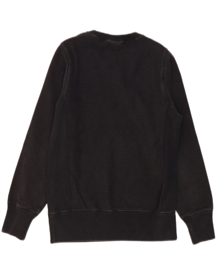 CHAMPION Womens Reverse Weave Sweatshirt Jumper UK 12 Medium Black Cotton Vintage Champion and Second-Hand Champion from Messina Hembry 