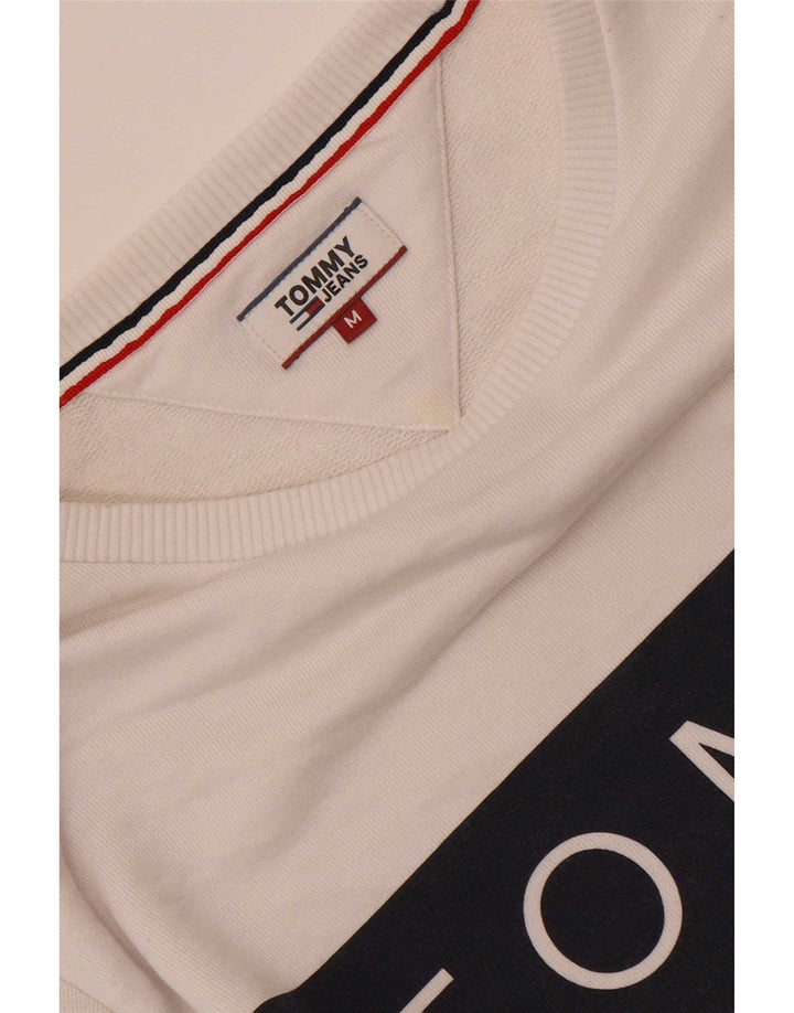 Tommy Hilfiger Sweat-shirt pour femme UK 14 Medium Blanc Colourblock