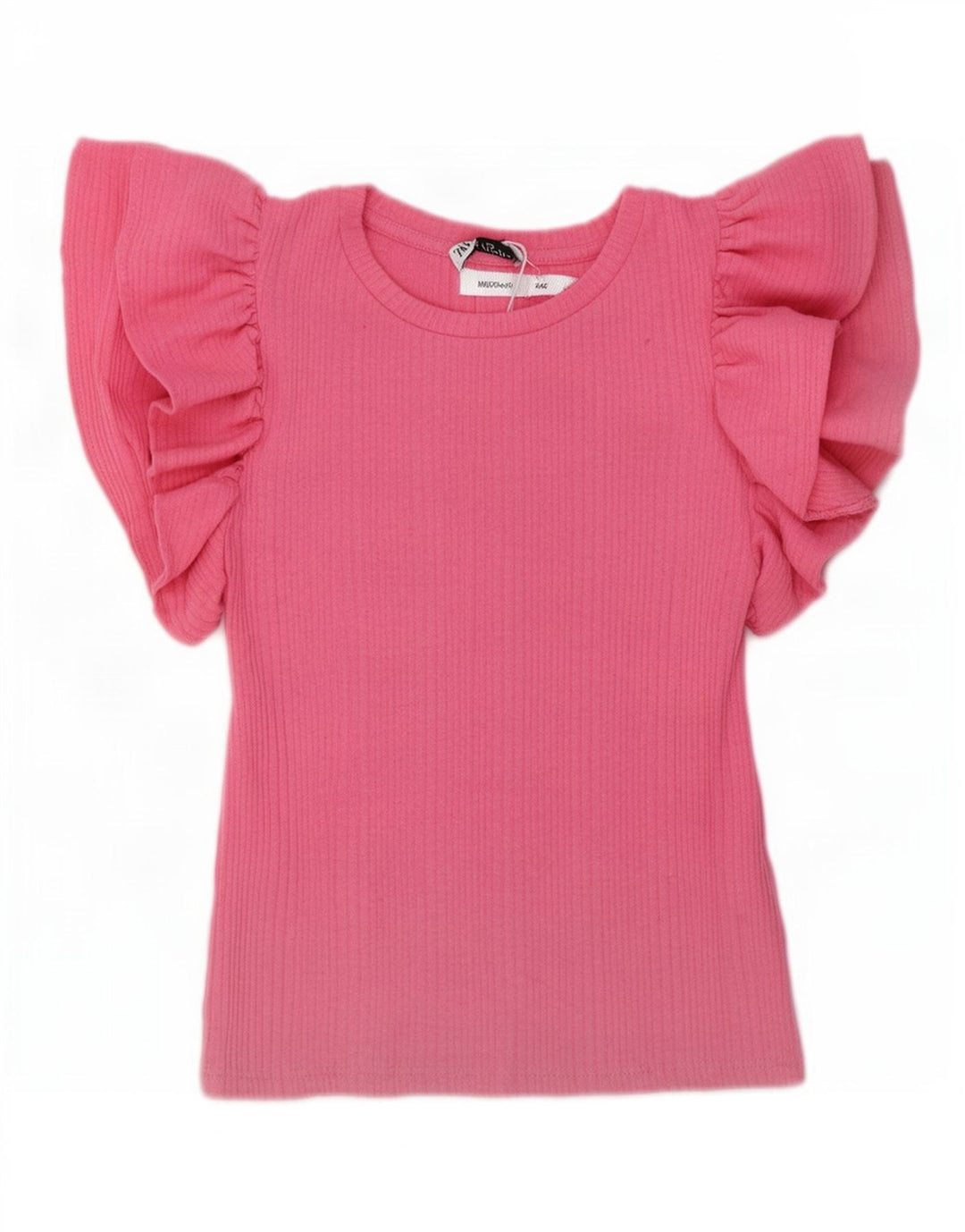 Zara Femme Chemisier Top UK 10 Petit Rose Polyester
