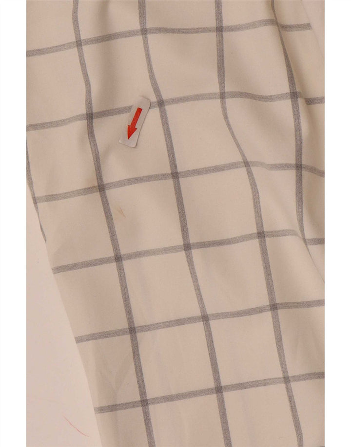 Zara Pantalon chino slim pour homme EU 40 Medium W31 L33 Blanc à carreaux Polyester