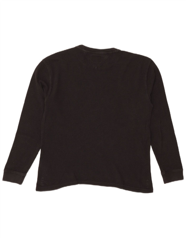 Tommy Hilfiger Haut à manches longues pour homme Petit coton noir