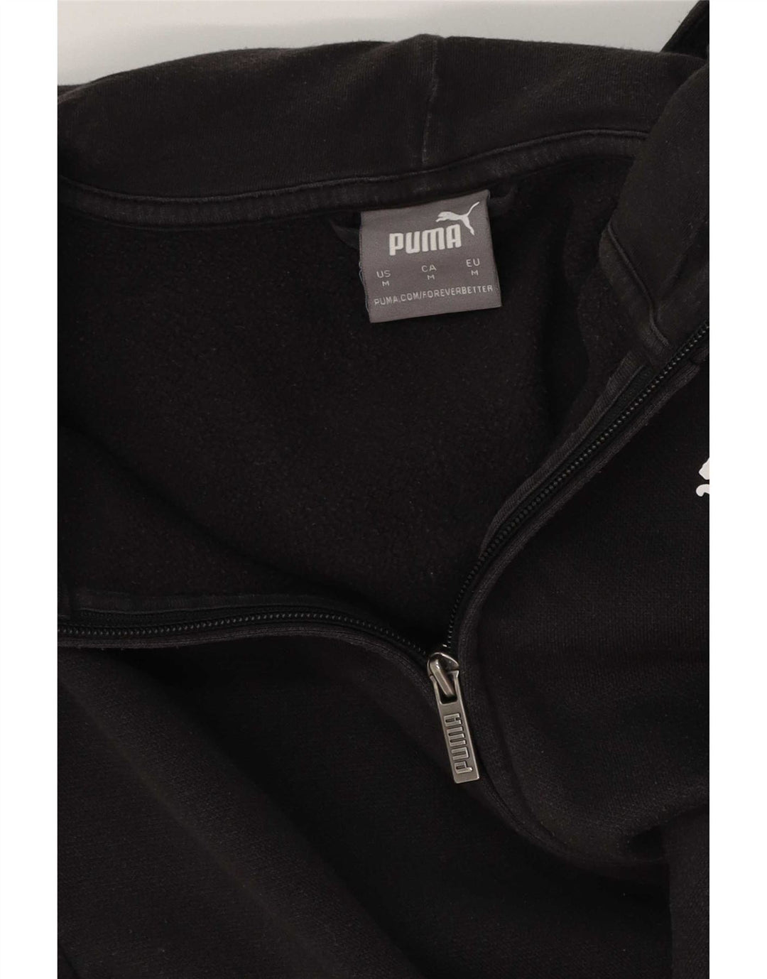Puma Pull à capuche graphique zippé pour femme UK 14 Noir moyen