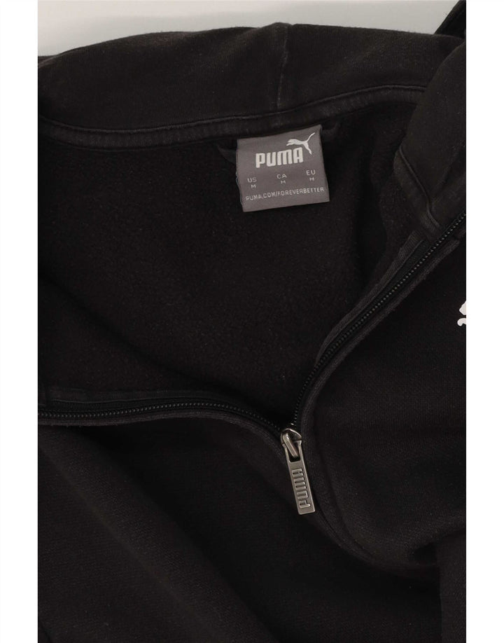 Puma Pull à capuche graphique zippé pour femme UK 14 Noir moyen