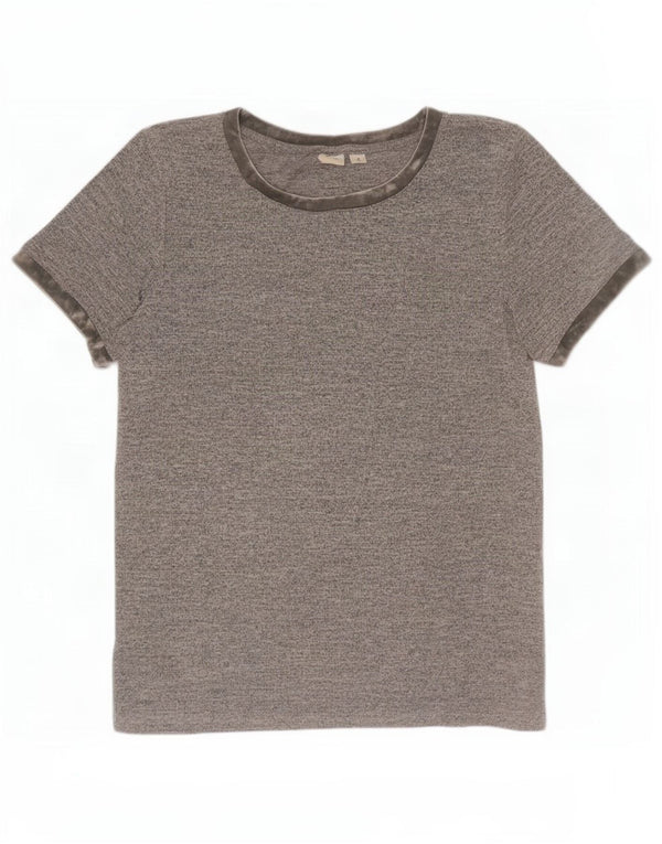 Gap T-Shirt Femme Top UK 44 Gris Moyen Polyester