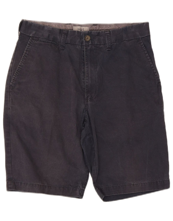 Marks & Spencer Short Chino Homme W30 Bleu Marine Moyen Coton