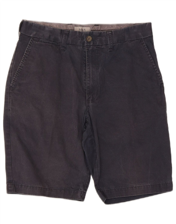 Marks & Spencer Short Chino Homme W30 Bleu Marine Moyen Coton