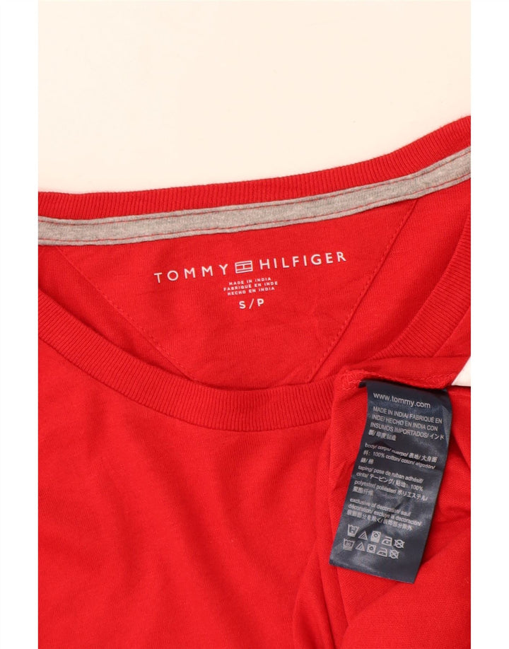 Tommy Hilfiger Haut graphique à manches longues pour homme Petit coton rouge
