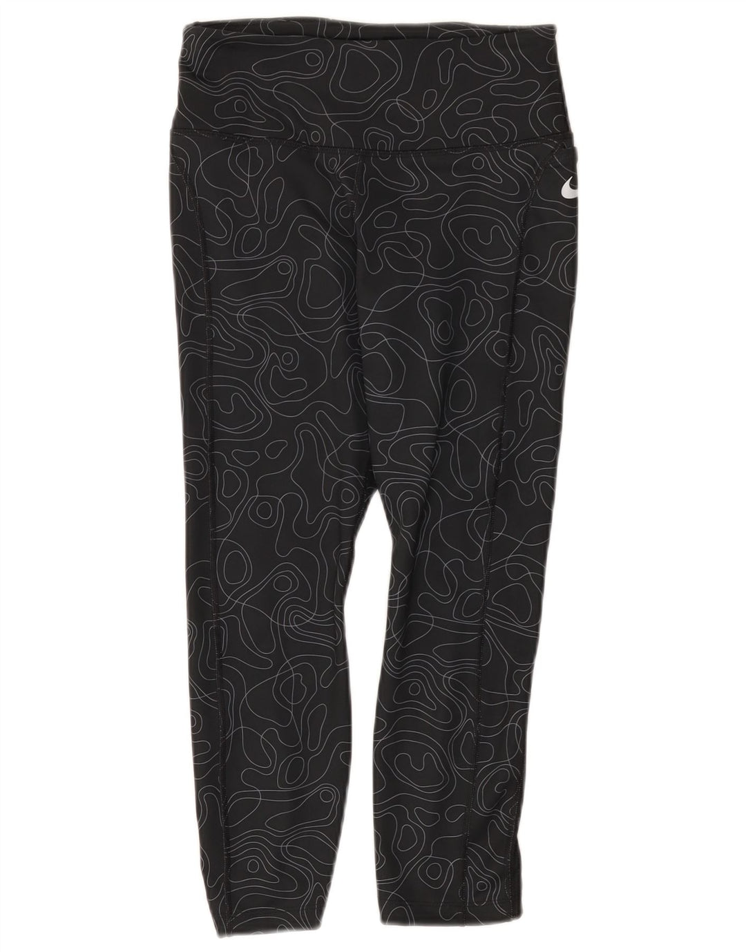 Nike Legging Capri Dri Fit pour femme UK 8 Small Noir Géométrique