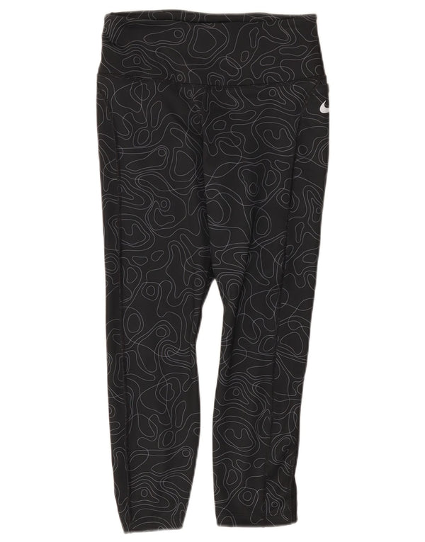 Nike Legging Capri Dri Fit pour femme UK 8 Small Noir Géométrique