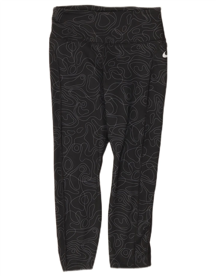 Nike Legging Capri Dri Fit pour femme UK 8 Small Noir Géométrique