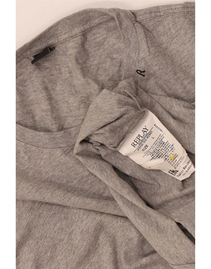 Replay T-Shirt Homme Haut Large Gris Moucheté Coton