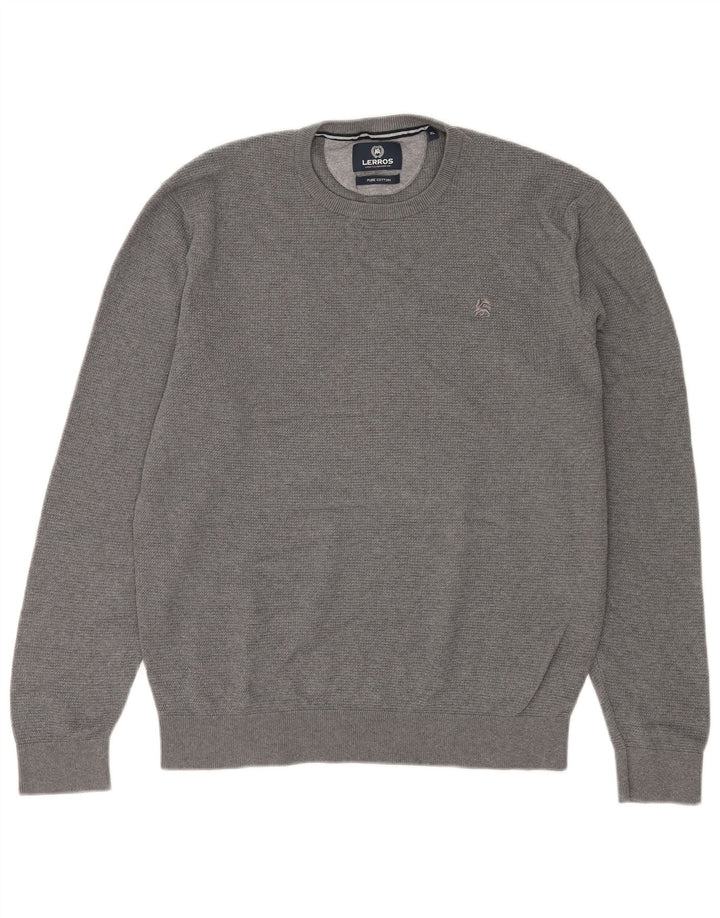 Lerros Pull Col Rond Homme XL Gris Coton
