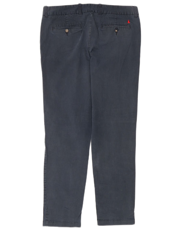 Musto Pantalon Chino Slim Femme UK 12 Moyen W32 L29 Bleu Marine Coton