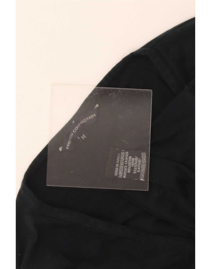 French Connection Haut Femme Manches 3/4 UK 12 Moyen Noir Coton