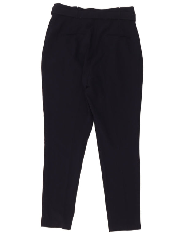 Lipsy Pantalon décontracté taille haute pour femme UK 12 Medium W30 L29 Bleu marine
