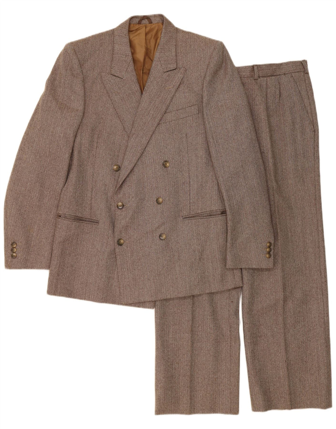 Cantarelli Ensemble 2 pièces pour homme IT 50 Large W31 L27 Marron à chevrons