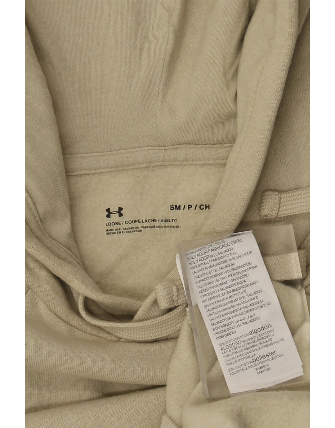 Under Armour Pull à capuche pour homme Petit coton beige