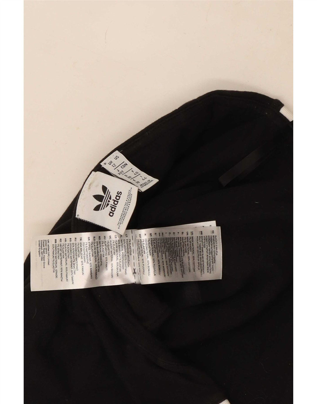 Adidas Haut court sans bretelles pour femme UK 12 Coton noir moyen