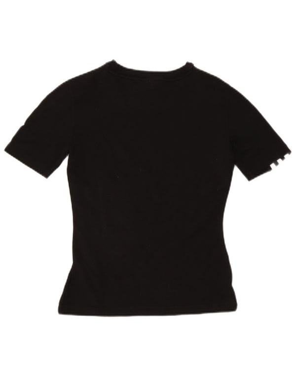 Adidas Womens Crop T-Shirt Top UK 8 Petit Noir Coton