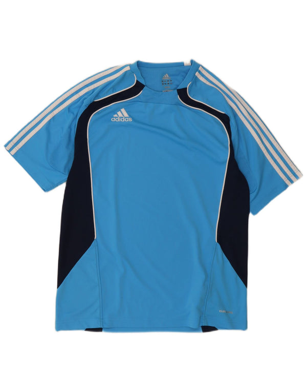 Adidas Hommes Climacool T-Shirt Top UK 42/44 Grand Bleu Colorblock Polyester
