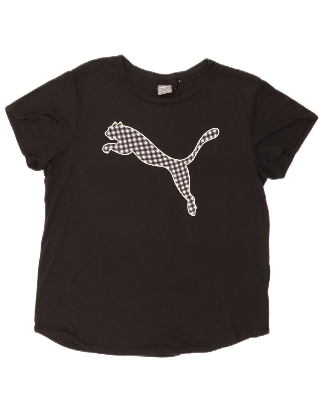 PUMA Womens Graphic T-Shirt Top UK 14 Medium Black Polyester