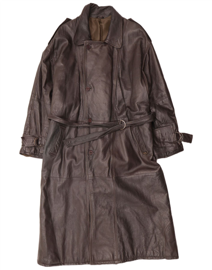 MAX MOSER Manteau en cuir pour homme IT 56 3XL Cuir marron