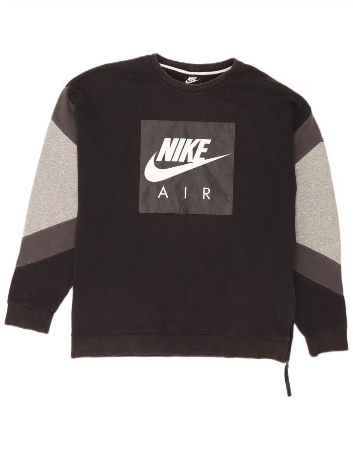 Nike Sweat-shirt graphique coupe ample pour homme Noir moyen Colourblock
