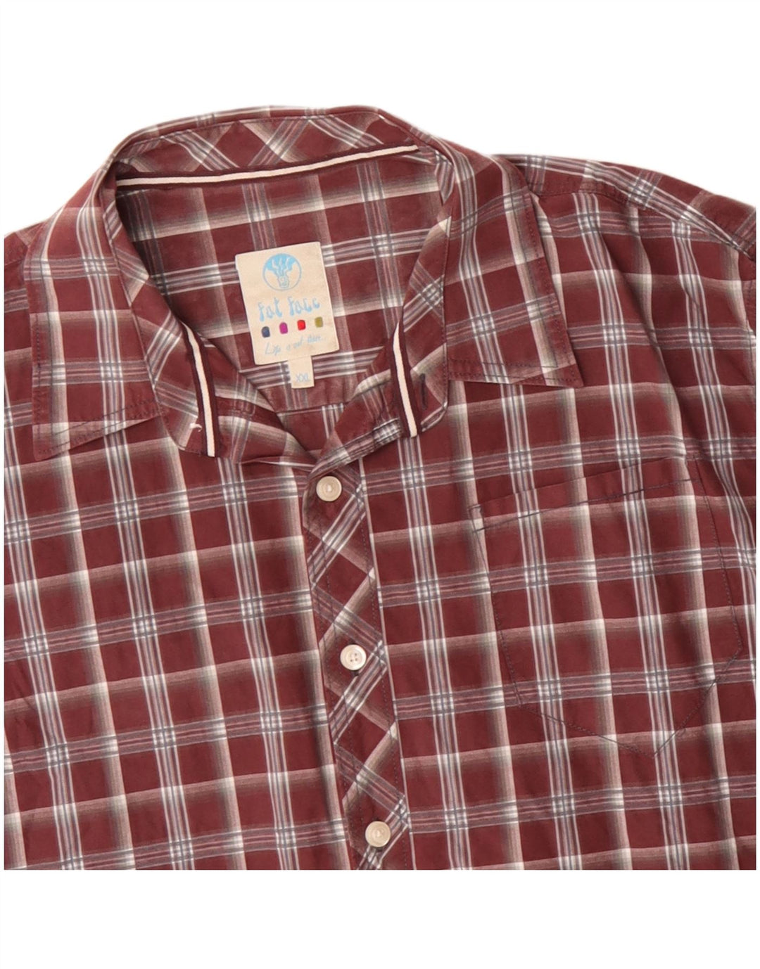 FAT FACE Chemise Homme 2XL Coton à Carreaux Marron