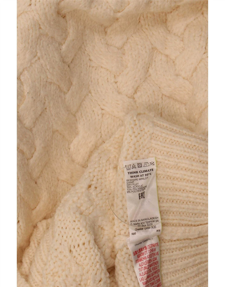 Marks & Spencer Pull col roulé pour femme UK 10 Small Beige