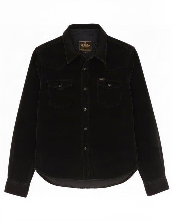 Lee Chemise en velours pour femme UK 44 Coton noir moyen