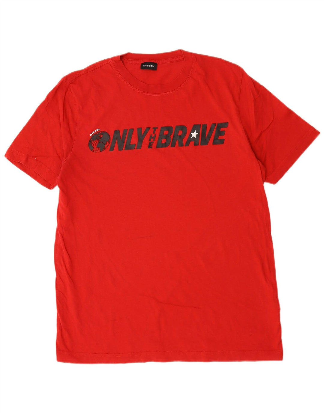 Diesel T-Shirt Graphique Homme Rouge Moyen Coton