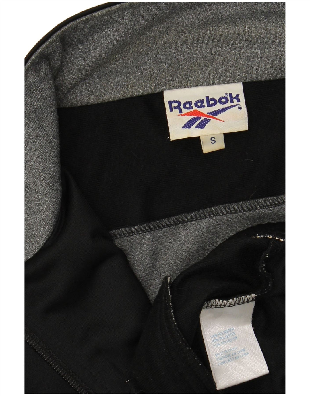 REEBOK Veste de survêtement graphique coupe ample pour hommes, petit, noir, colour block
