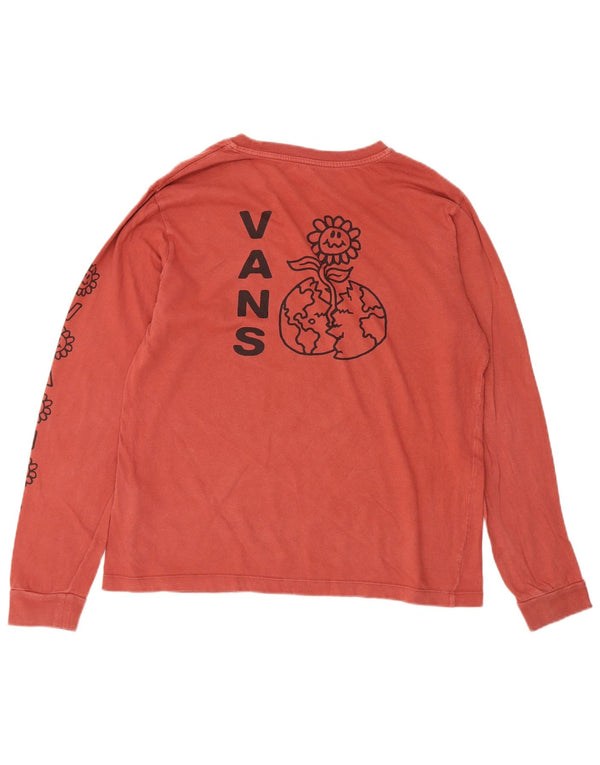 Vans Haut graphique à manches longues pour hommes en coton rouge grand