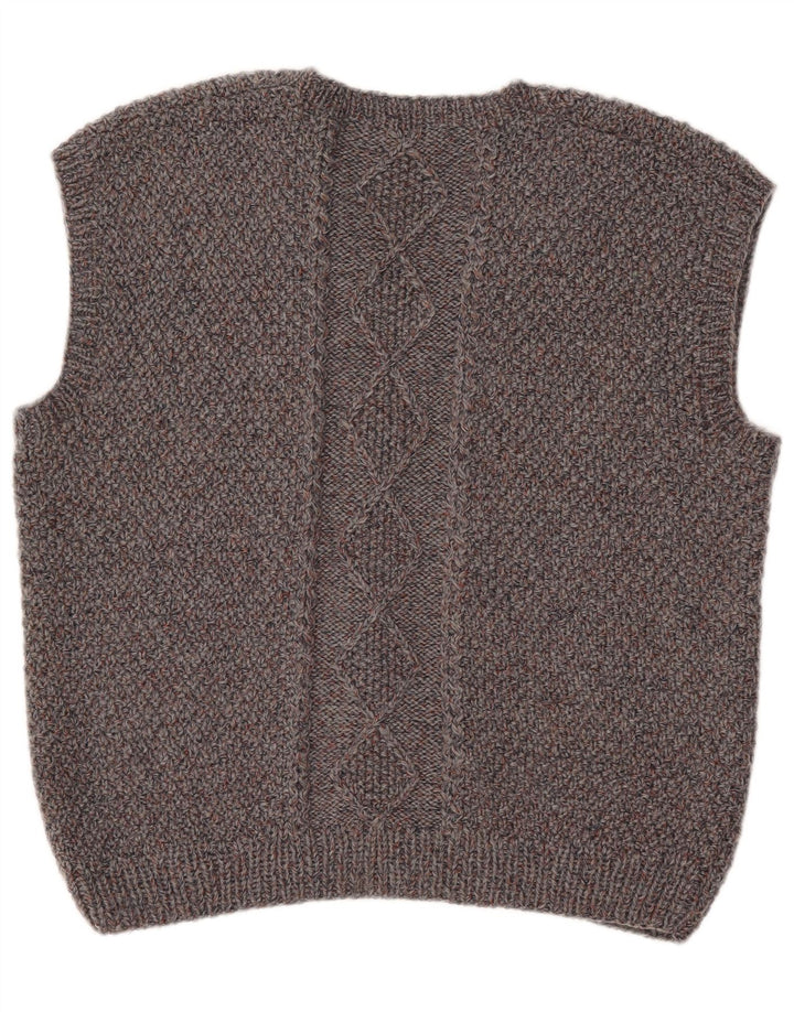 vintage Womens Vest Débardeur UK 16 Grand Gris