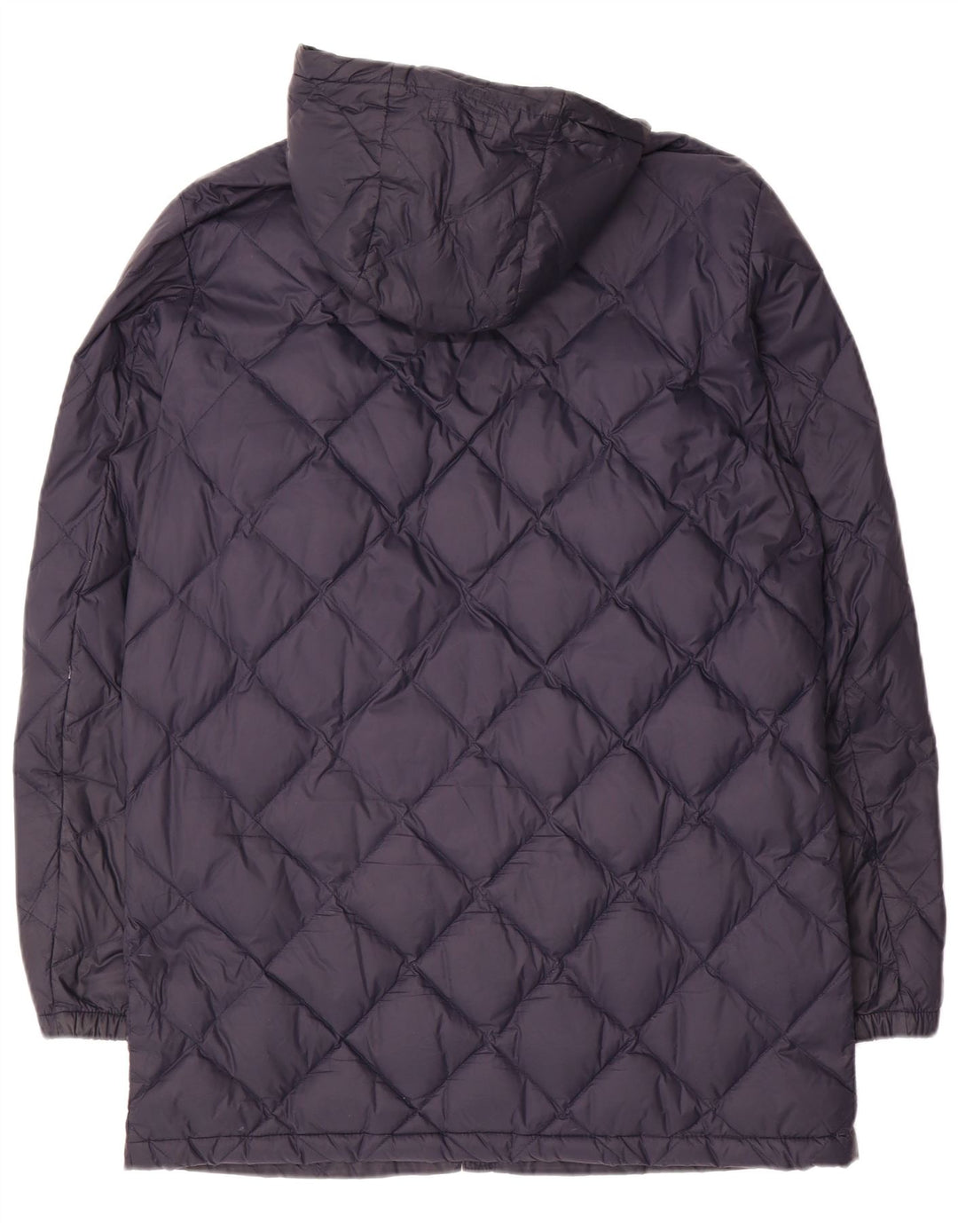 MASSIMO DUTTI Manteau matelassé à capuche pour femme UK 16 Large Bleu Marine Polyamide