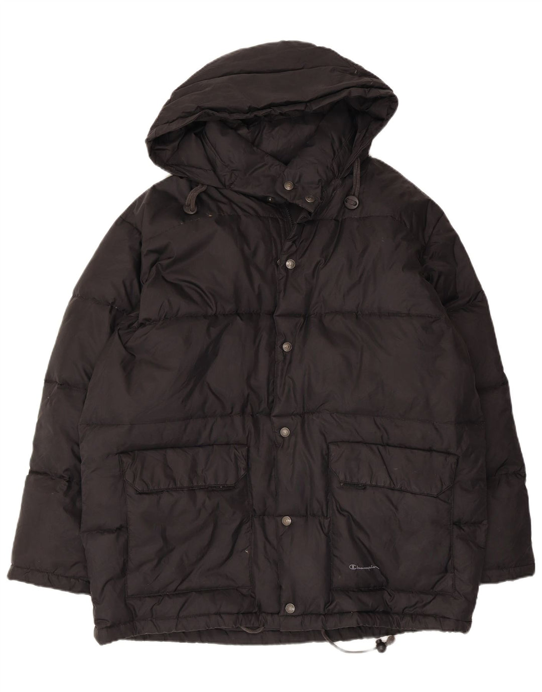 Champion Veste rembourrée à capuche pour homme UK 38 Medium Black Nylon